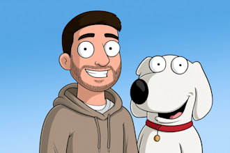 draw yourselves as a family guy cartoon character art