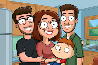 draw you as a family guy character portrait