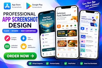 design app store screenshots and google play graphics