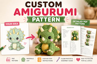 design a custom amigurumi crochet pattern for your idea