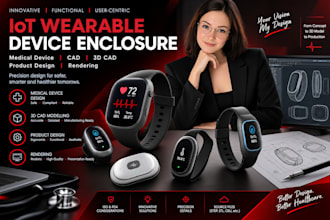 iot wearable device enclosure medical device cad 3d cad product design rendering