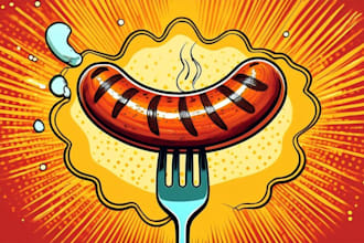 create pop art portrait food pop art vector art
