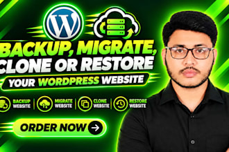 backup, migrate, clone or restore your wordpress website