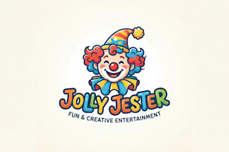 design a fun and creative clown logo for your brand