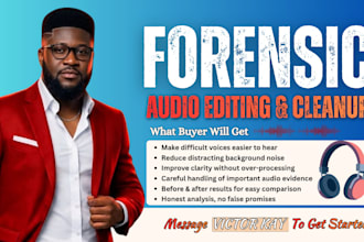 do forensic audio editing, audio cleanup, noise reduction and audio restoration