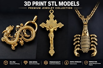 create unique 3d jewelry stl models for 3d printing