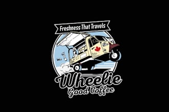 design powerful mobile coffee truck logo