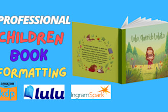 do children book formatting in adobe indesign for amazon KDP, ingramspark, lulu