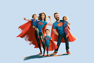 paint yourself a amazing family superhero portraits for you