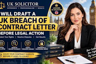 draft a UK breach of contract letter before legal action