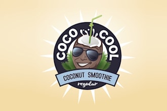 design organic coconut smoothie company logo