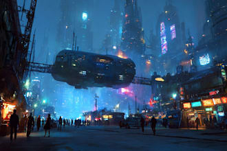 design science fiction city, cyberpunk concept art