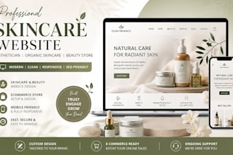 design skincare website, beauty store or cosmetics ecommerce website