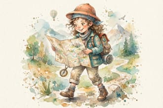 illustrate anything in watercolor style
