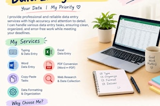 provide accurate, organized and fast data entry services