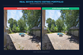 remove unwanted objects, wires, and background people from real estate photos