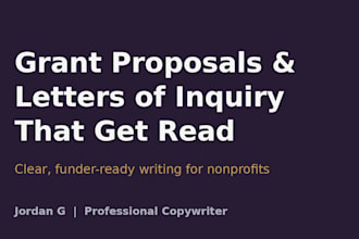 write grant proposals and applications for nonprofits
