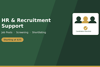 help with job postings, candidate screening, and recruitment support