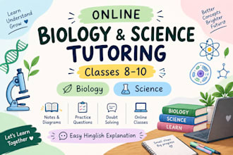 teach biology to class 8 to 10 students online in hinglish
