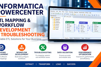 develop and troubleshoot informatica powercenter cdipc etl mapping and workflow