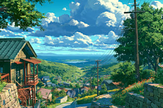 draw original character and anime background