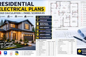 design residential electrical plans load calculation and panel schedules