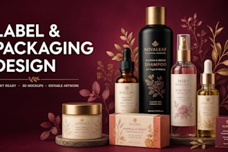 design premium cosmetic label and skincare packaging