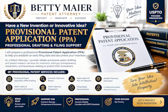 file your provisional patent application as legal uspto patent attorney