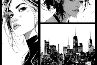draw manga comic book webtoon manga artist for you
