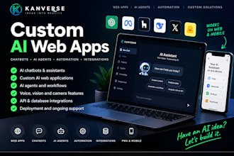 build a custom ai web app, chatbot, or intelligent assistant