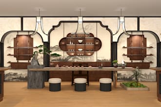 design photorealistic 3d interior for your home or hotel room