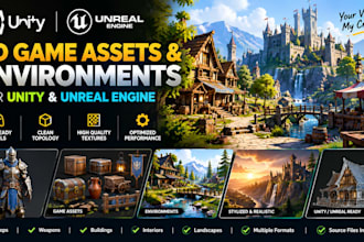 create 3d game assets and environments for unity and unreal