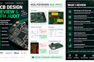 review your pcb design for manufacturing, signal and bom issues