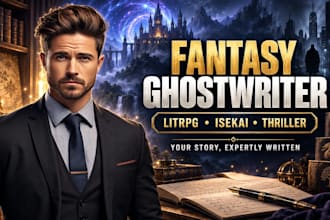 be ghostwriter for fantasy litrpg progression isekai novel thriller writer