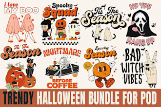 deliver halloween and fall t shirt designs for etsy and pod