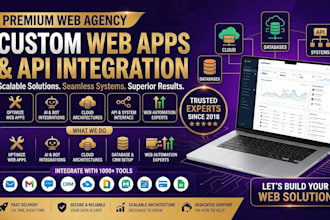 develop a custom web application, API and system integration