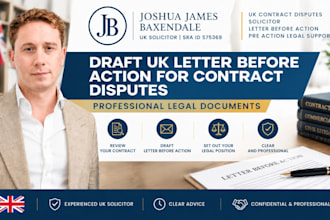 draft uk letter before action for contract disputes and pre action legal claims