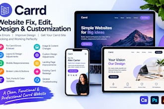 fix edit design carrd website fix website error and issues
