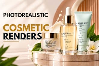 create photorealistic 3d cosmetic product renders for skincare and beauty brands