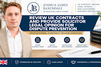 review uk contracts and provide solicitor legal opinion for disputes prevention