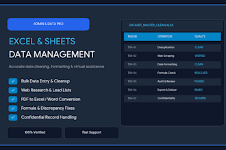 be your virtual assistant for data entry and web research