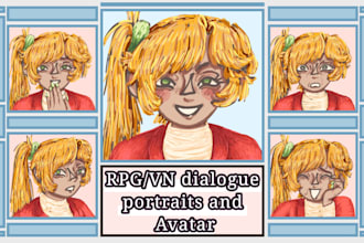 draw romance or cozy vn and rpg dialogue portraits