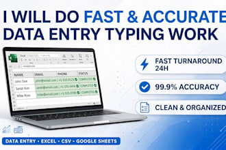 do data entry, typing and excel