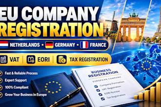 do eu company registration and handle vat in germany, netherlands and france