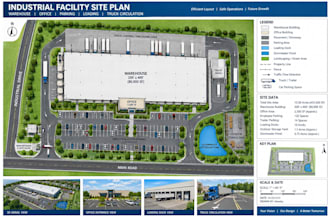 design warehouse site plans, parking layouts and industrial facilities