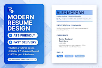 design professional resume and social media post