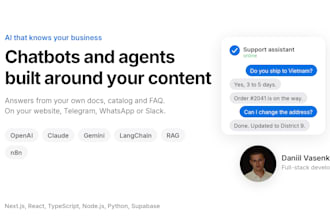 build ai chatbot, ai agent or chatgpt integration for your website