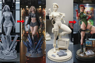 3d print and paint miniature toy models anime action figure stl resin printing