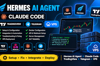 setup hermes ai agent claude code tradingview and telegram bot hostinger userbot