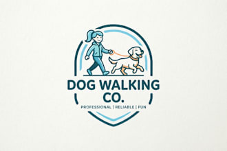 design a friendly and professional dog walker logo